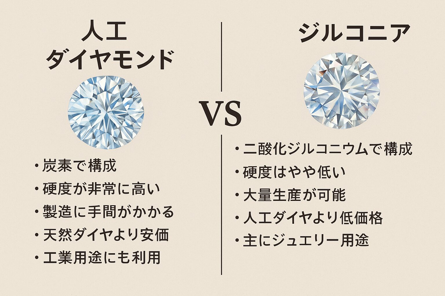 1. 人工ダイヤモンドとジルコニアの概要